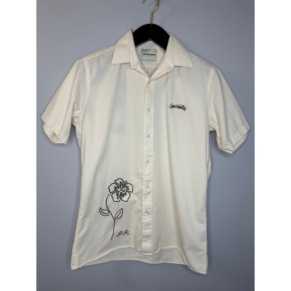 Pas une Marque PR es Cosa Nuestra Shirt Short Sleeve Men's S Cream Black